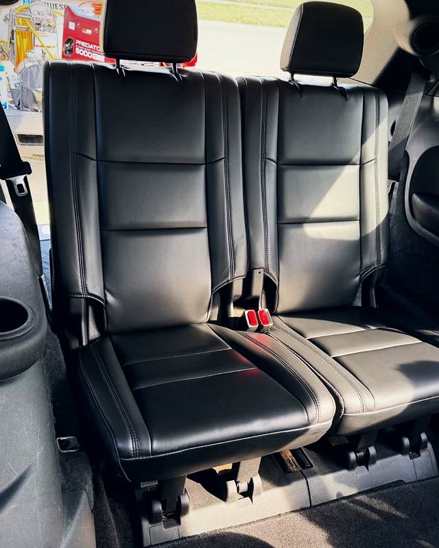 Durango third-row leather seats cleaned and conditioned
